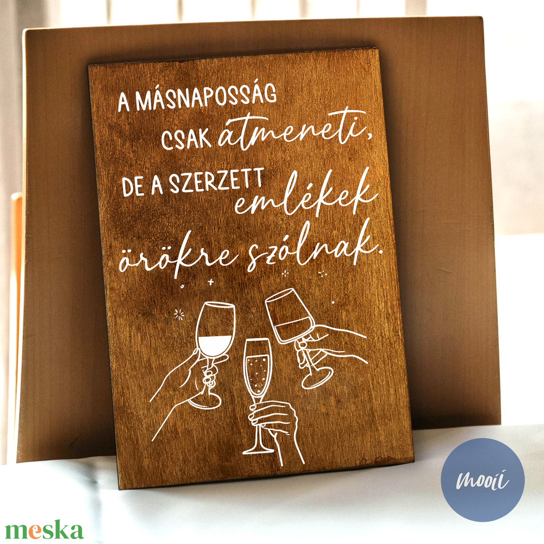 Lakodalmas tábla - A4 méretű rétegelt lemez tábla - A másnaposság átmeneti... - esküvő - dekoráció - tábla & jelzés - Meska.hu