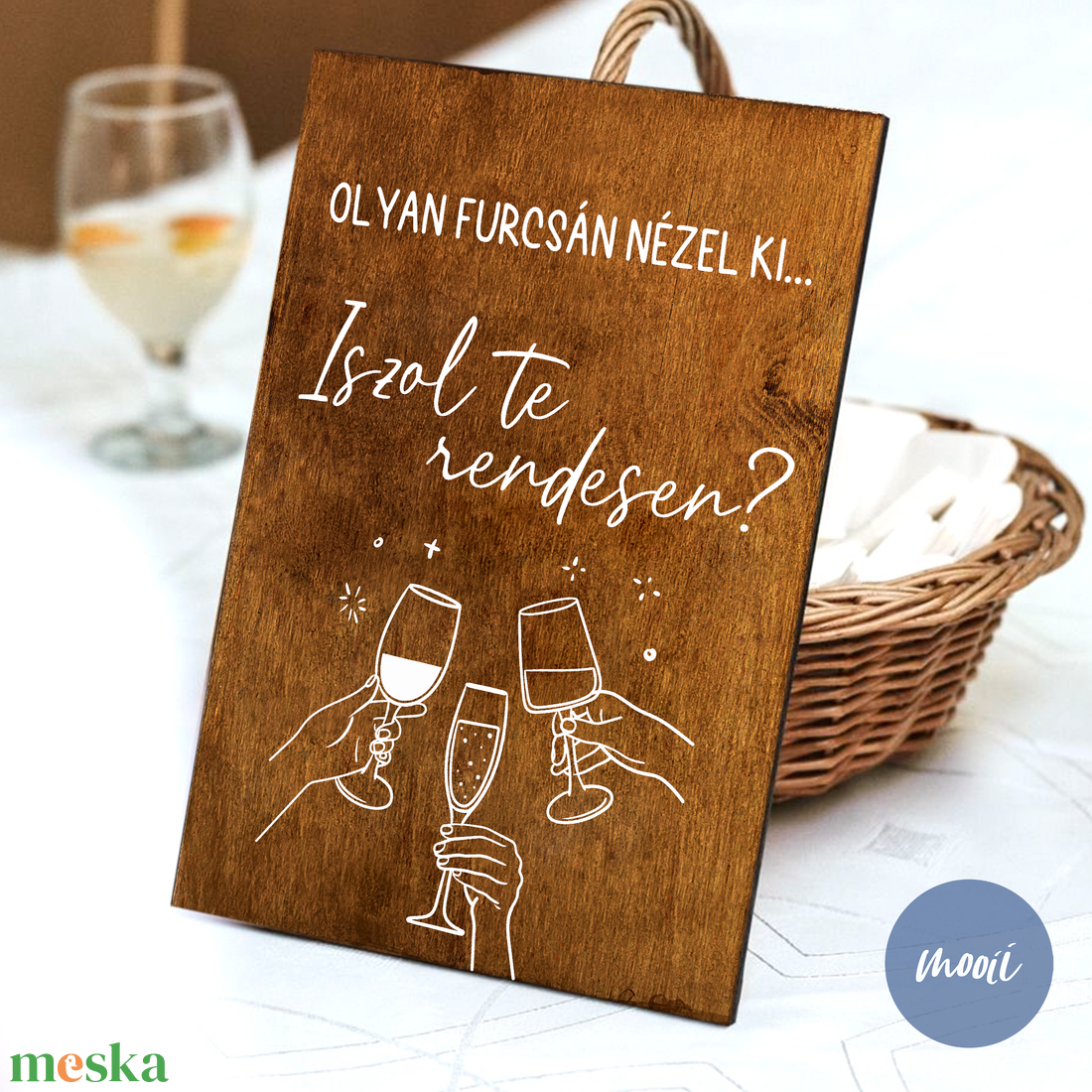 Lakodalmas tábla - A4 méretű rétegelt lemez tábla - Olyan furcsán nézel ki... Iszol te rendesen? - esküvő - dekoráció - tábla & jelzés - Meska.hu