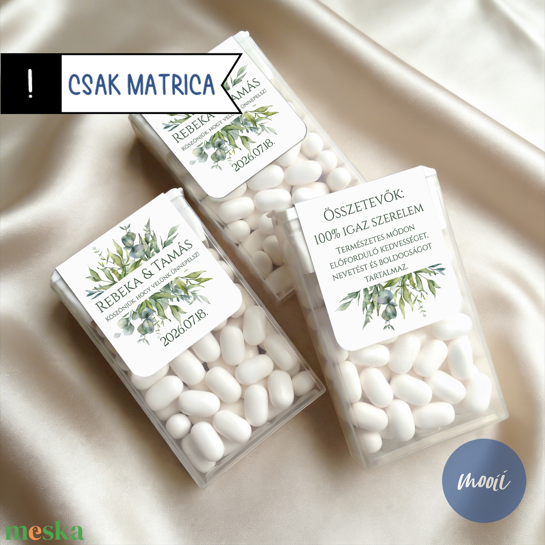 Mentolos cukorkához egyedi matrica, különleges köszönetajándék az esküvőtökre - MATRICA - esküvő - emlék & ajándék - köszönőajándék - Meska.hu