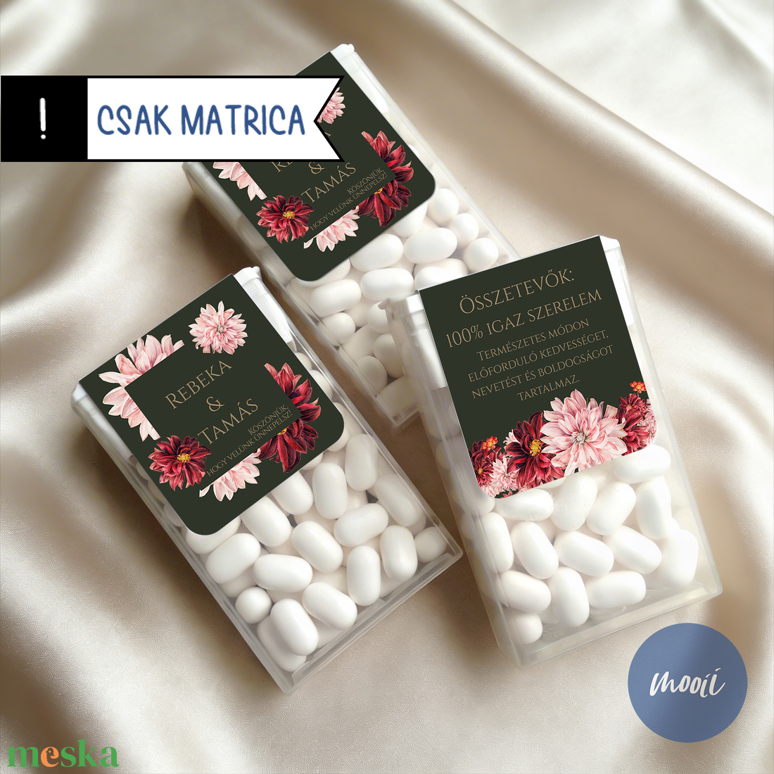 Mentolos cukorkához egyedi matrica, különleges köszönetajándék az esküvőtökre - MATRICA - esküvő - emlék & ajándék - köszönőajándék - Meska.hu