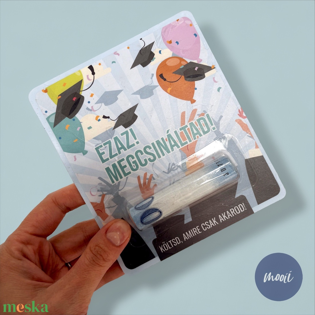 EZAZ! Megcsináltad! - Ballagási ajándék - kreatív pénzátadó kártya, DIY ablakos vicces pénzátadó - otthon & életmód - papír, írószer - ajándékozás kellékei - pénzátadó boríték - Meska.hu