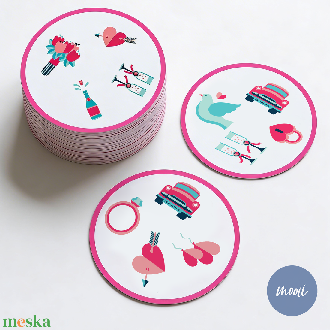 Esküvői Dobble jellegű fejlesztő kártyajáték � kicsiknek és nagyoknak 13 lapos - játék & sport - táblajáték és kártyajáték - kártya - Meska.hu