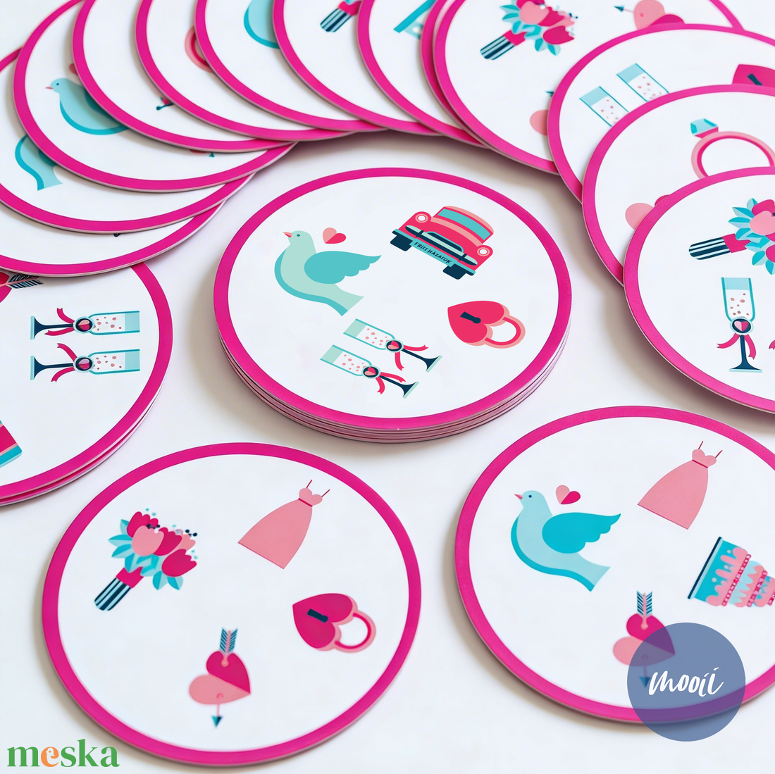 Esküvői Dobble jellegű fejlesztő kártyajáték � kicsiknek és nagyoknak 13 lapos - játék & sport - táblajáték és kártyajáték - kártya - Meska.hu