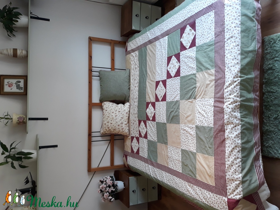 Patchwork ágytakaró dupla méretű - otthon & életmód - lakástextil - ágytakaró - Meska.hu