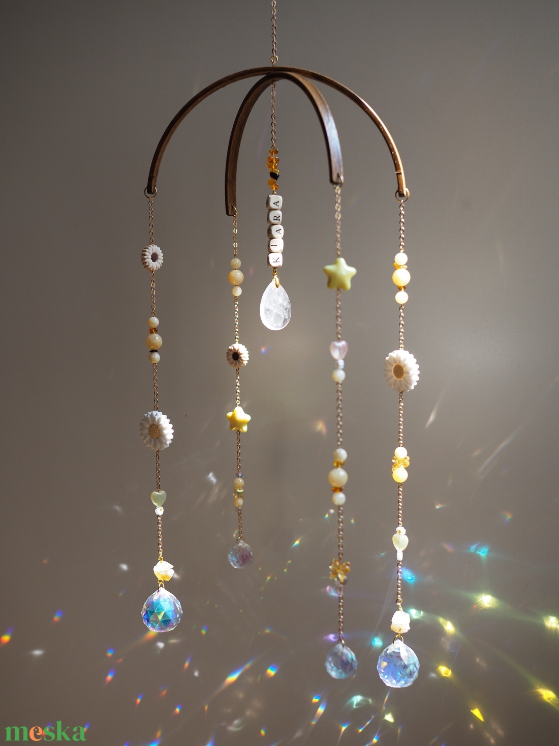 Ásványos baba mobil függő dekor kiságy fölé -  baba születés ajándék - baba - mama - baba játékok - kiságyforgó - Meska.hu