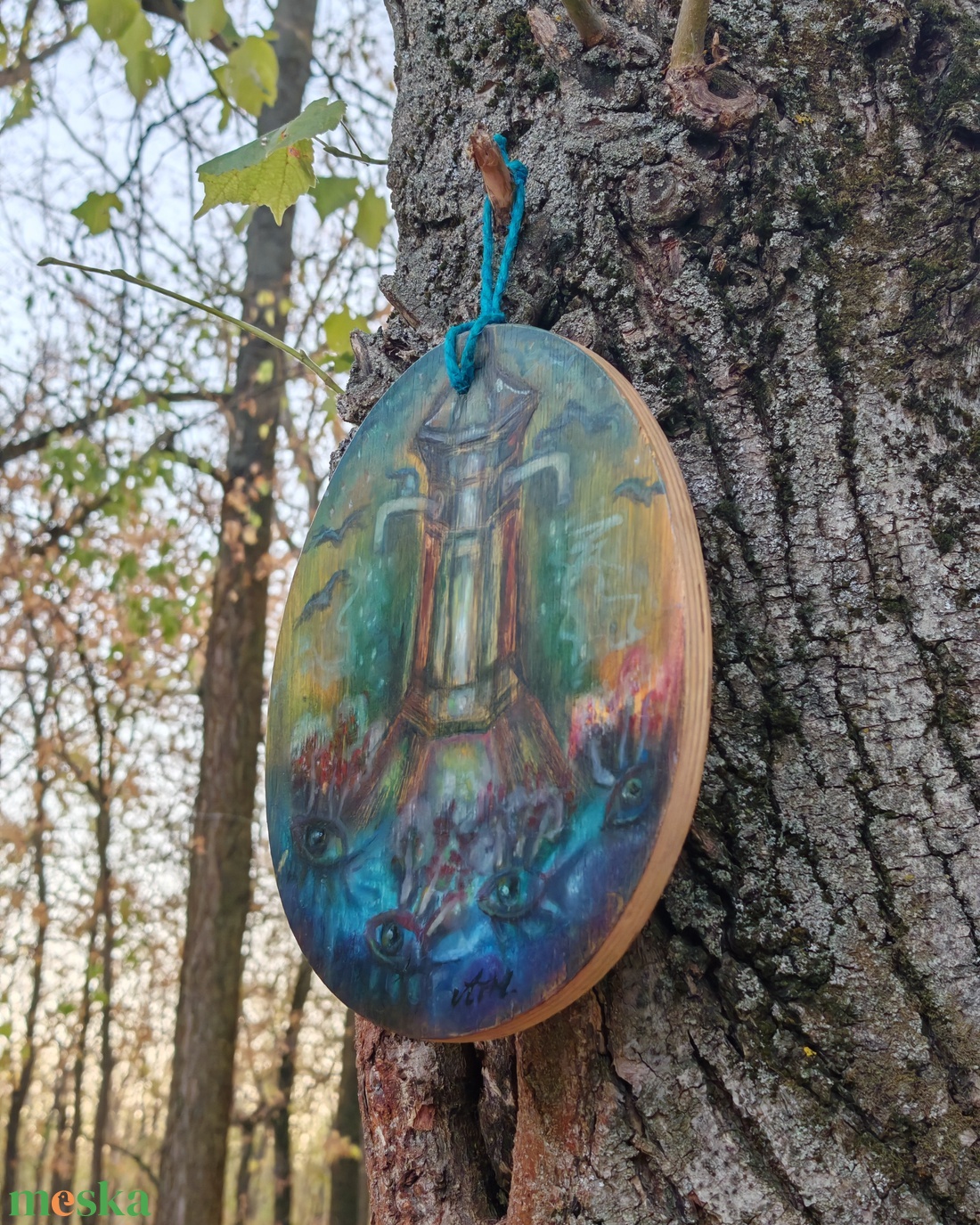 Fatáblára készült falikép, enkausztika / viasszal festett fantasy-főző, eco és újrahasznosítás - művészet - festmény - festmény vegyes technika - Meska.hu