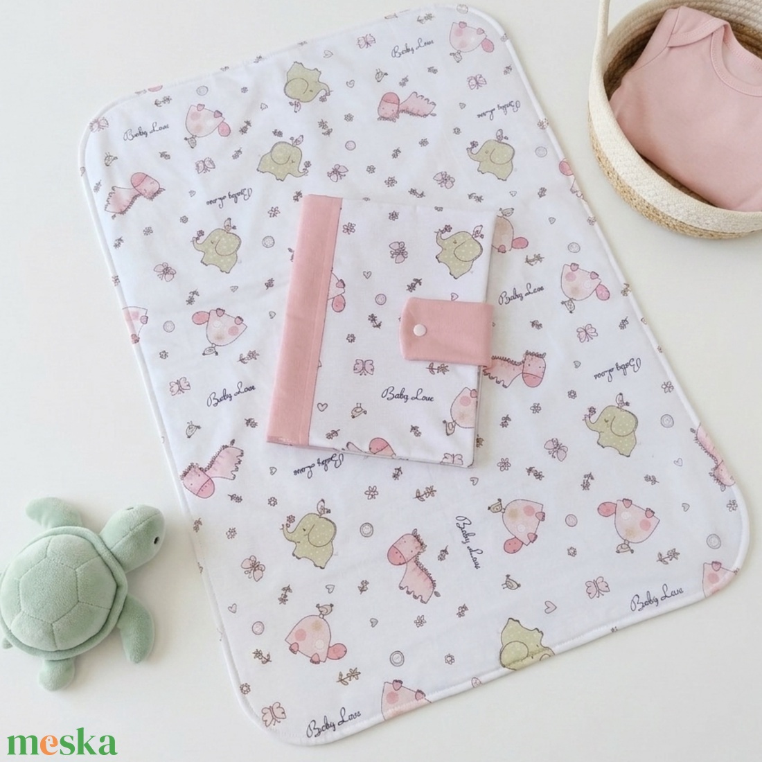 Kisállatos pelenkázó neszesszer és vízhatlan pelenkázó alátét szett - baba - mama - pelenkázó, babafürdető kellékek - pelenkázó neszeszer, pelenkatartó - Meska.hu