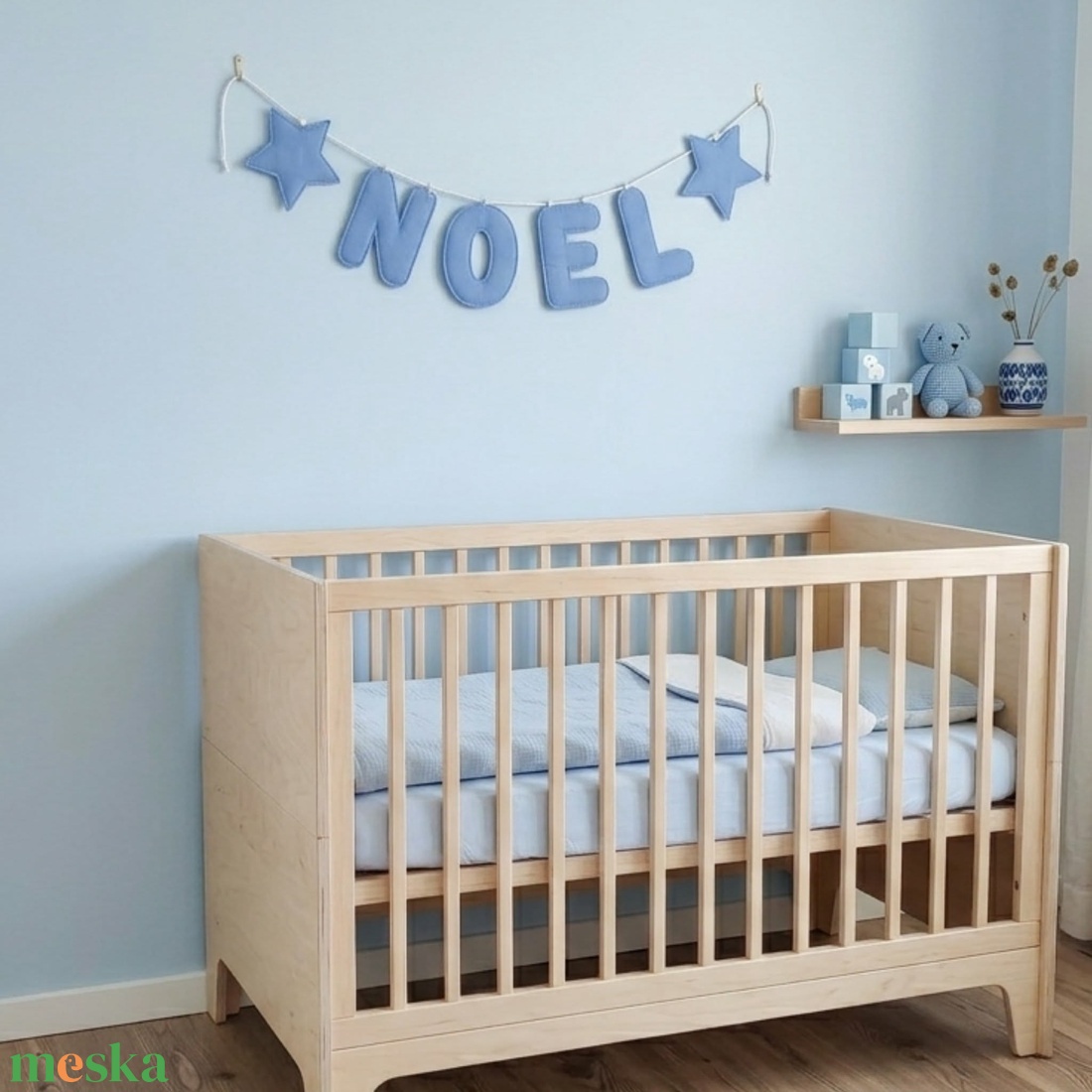 Textil névfüzér babaszobába � egyedi, kézzel készült faldekoráció - baba - mama - babaszoba dekoráció - babanév dekoráció - Meska.hu