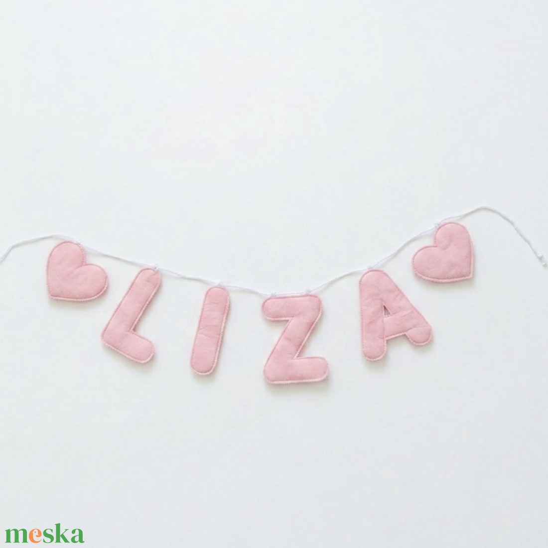 Textil névfüzér babaszobába � egyedi, kézzel készült faldekoráció - baba - mama - babaszoba dekoráció - babanév dekoráció - Meska.hu