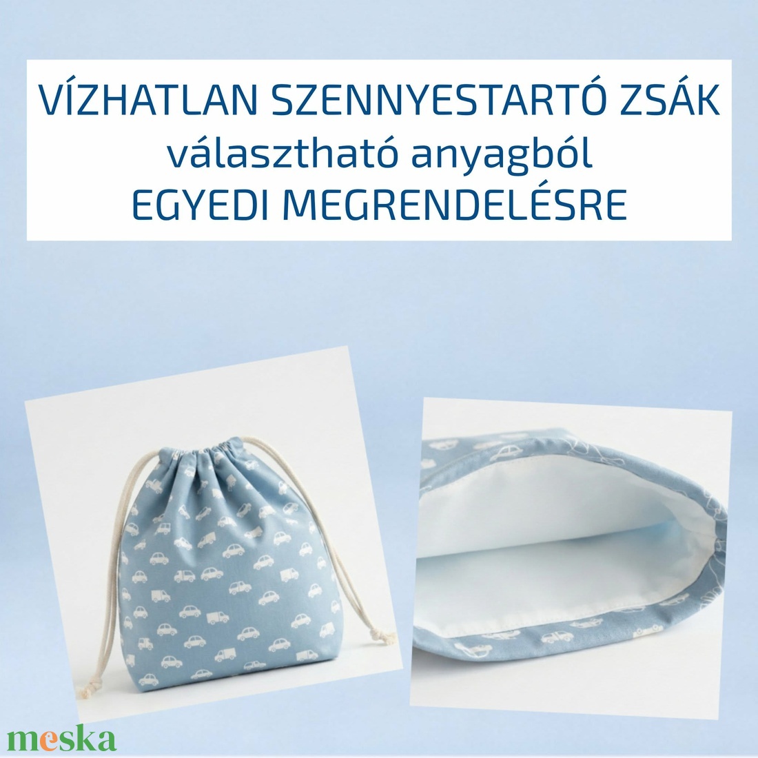Vízhatlan szennyestartó zsák � egyedi megrendelésre - választható anyagból - játék & sport - ovis felszerelés - tisztasági csomag - Meska.hu