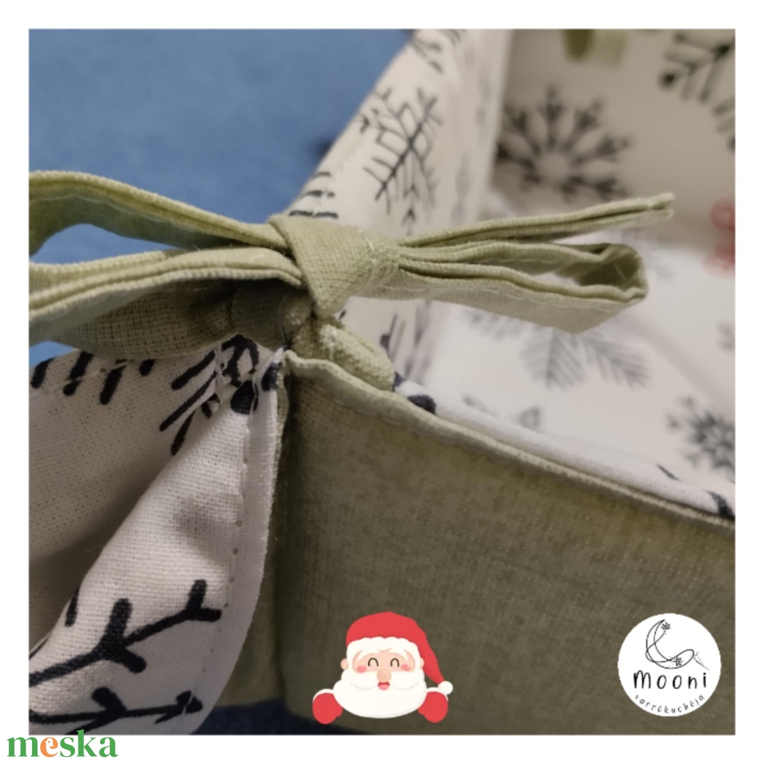 Textil kosárka (5.) - karácsony - karácsonyi lakásdekoráció - ünnepi asztaldekoráció - Meska.hu