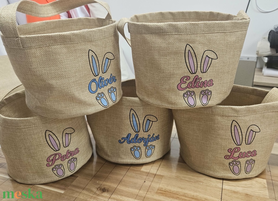 Húsvéti tojásgyűjtő kosár � névre szóló, egyedi! - ünnepi díszek, dekorációk - húsvéti díszek és dekorációk - húsvéti kosár - Meska.hu