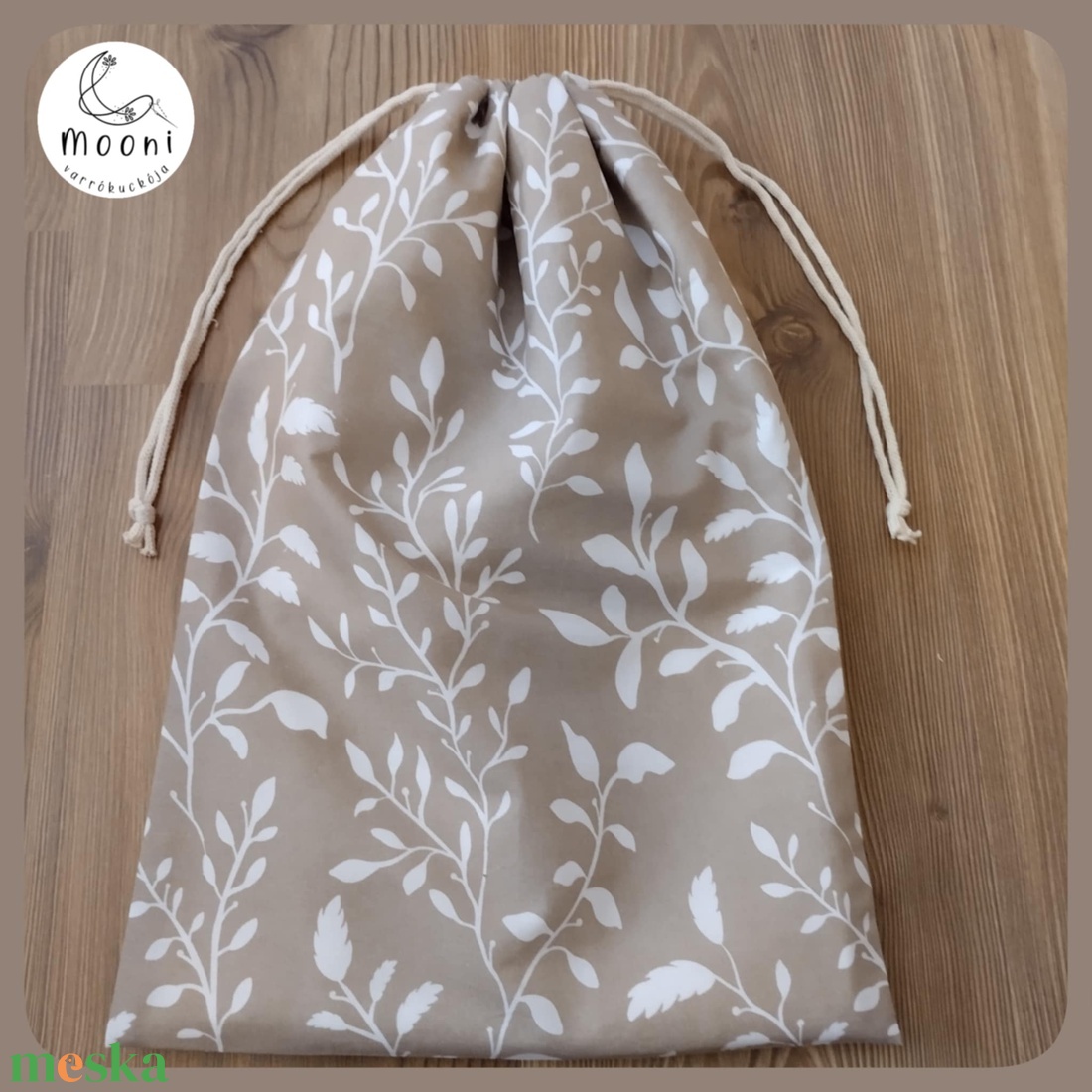 Kenyeres zsák frissentartó PUL béléssel (M-es méret) - /barna-fehér leveles/ - táska & tok - bevásárlás & shopper táska - kenyeres zsák - Meska.hu Kenyeres zsák frissentartó PUL béléssel (M-es méret) - /barna-fehér leveles/ - táska & tok - bevásárlás & shopper táska - kenyeres zsák - Meska.hu