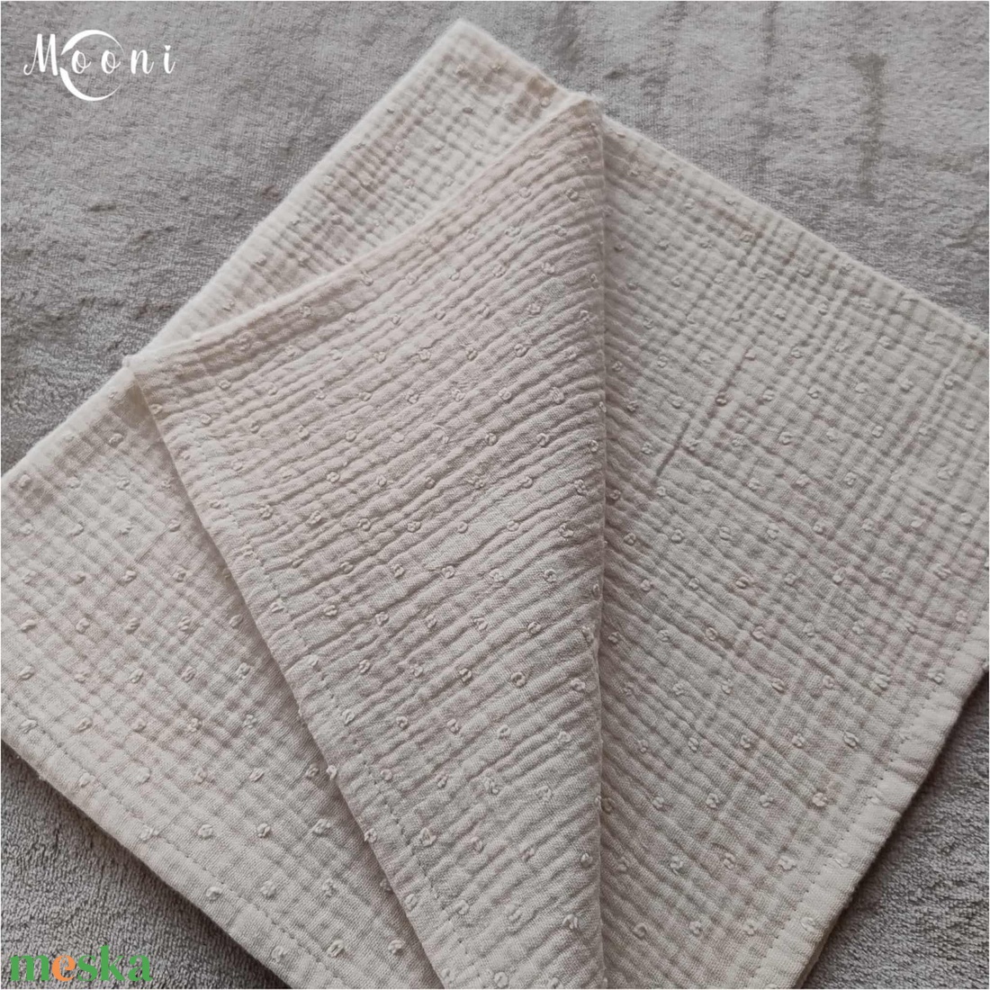 Dupla géz babakendő, textilpelenka (bézs) - baba - mama - pelenkázó, babafürdető kellékek - pelenka - Meska.hu