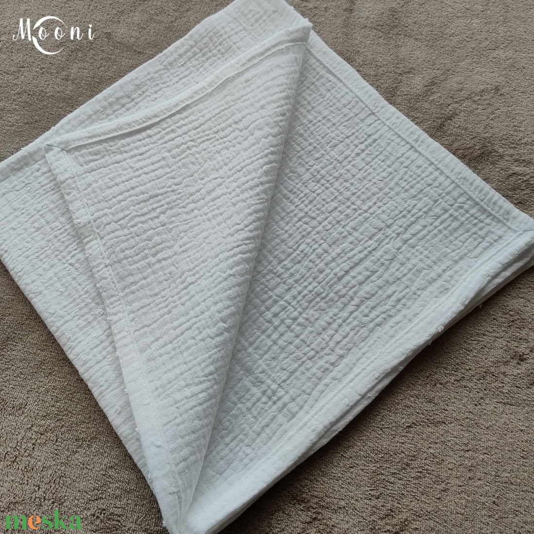 Dupla géz babakendő, textilpelenka (fehér) - baba - mama - pelenkázó, babafürdető kellékek - pelenka - Meska.hu