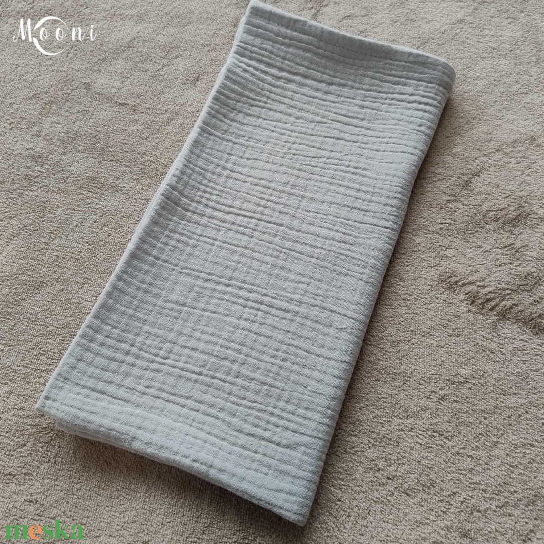 Dupla géz babakendő, textilpelenka (szürke) - baba - mama - pelenkázó, babafürdető kellékek - pelenka - Meska.hu