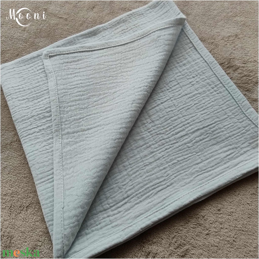 Dupla géz babakendő, textilpelenka (világoskék) - szépségápolás - pelenka & babaápolás - pelenka - Meska.hu