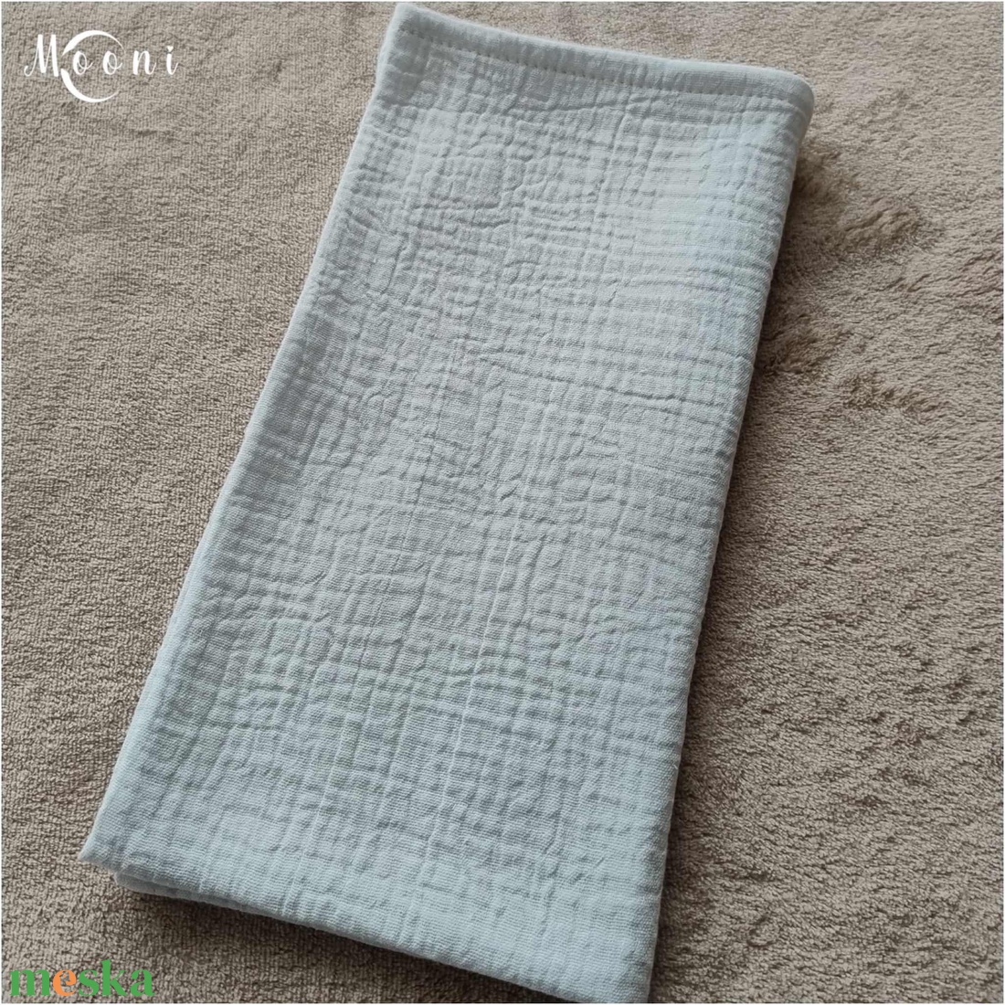 Dupla géz babakendő, textilpelenka (világoskék) - szépségápolás - pelenka & babaápolás - pelenka - Meska.hu