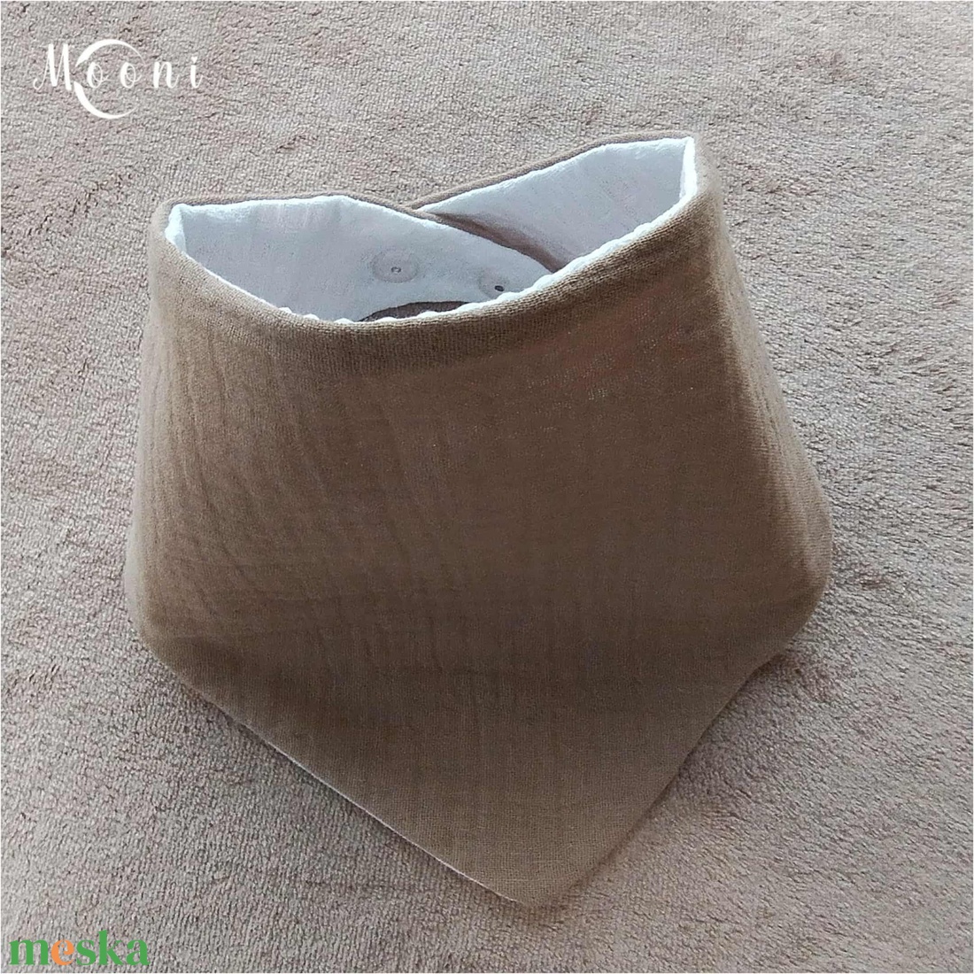 Dupla géz / waffle nyálkendő (camel) - ruha & divat - babaruha & gyerekruha - előke & nyálkendő - Meska.hu