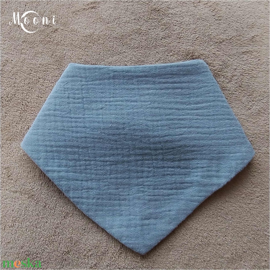 Dupla géz / waffle nyálkendő (farmerkék) - ruha & divat - babaruha & gyerekruha - előke & nyálkendő - Meska.hu