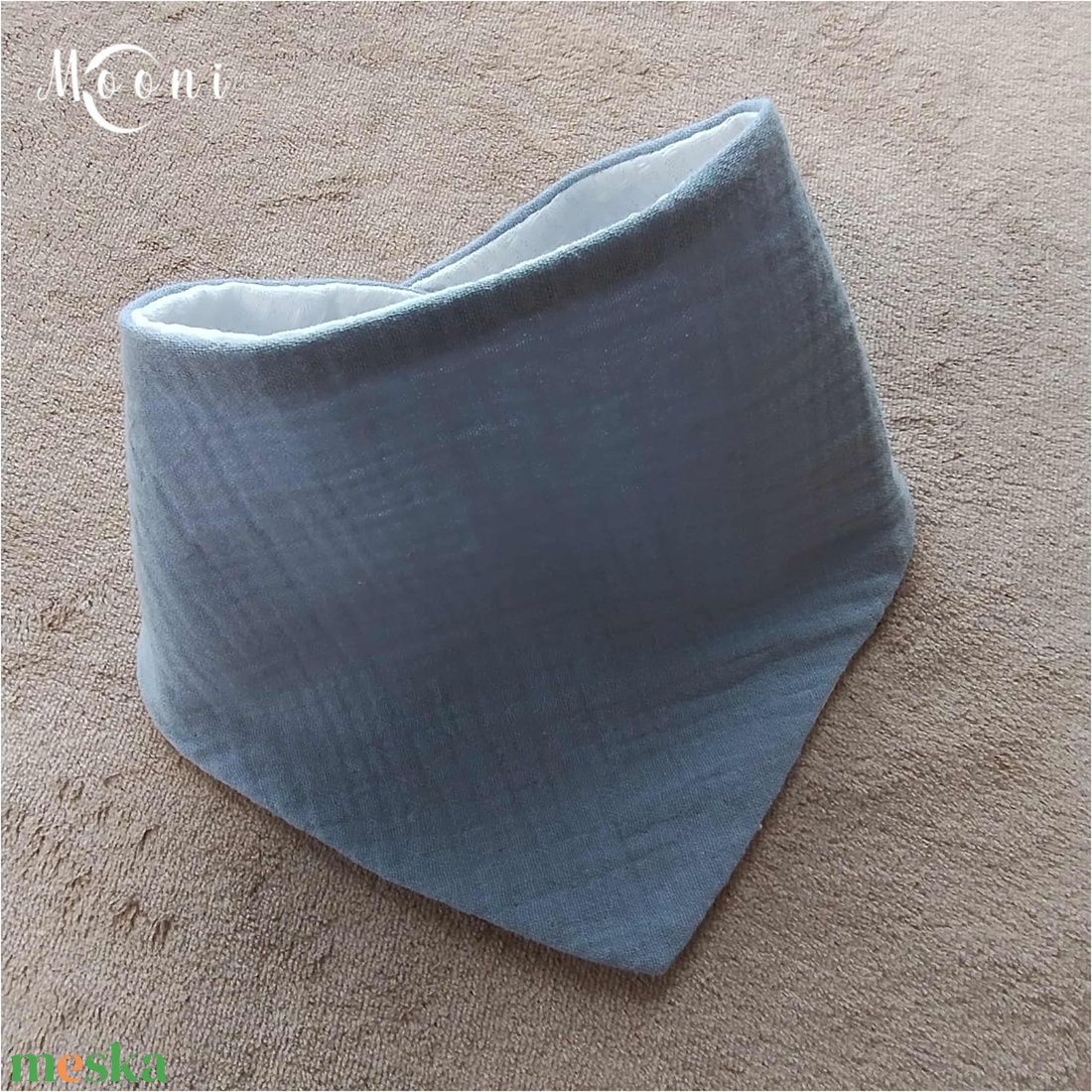 Dupla géz / waffle nyálkendő (farmerkék) - ruha & divat - babaruha & gyerekruha - előke & nyálkendő - Meska.hu