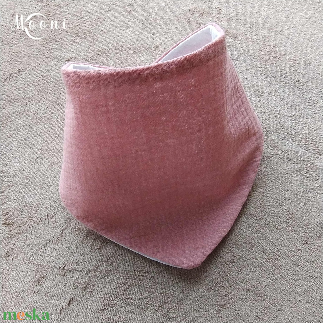 Dupla géz / waffle nyálkendő (rózsaszín) - ruha & divat - babaruha & gyerekruha - előke & nyálkendő - Meska.hu