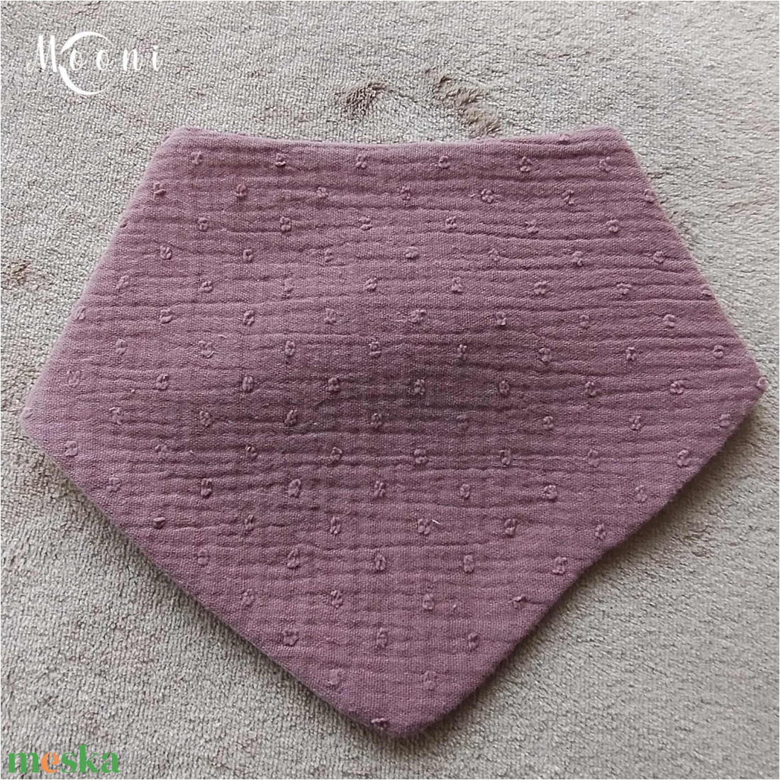 Dupla géz / waffle nyálkendő (sötét mályva) - ruha & divat - babaruha & gyerekruha - előke & nyálkendő - Meska.hu