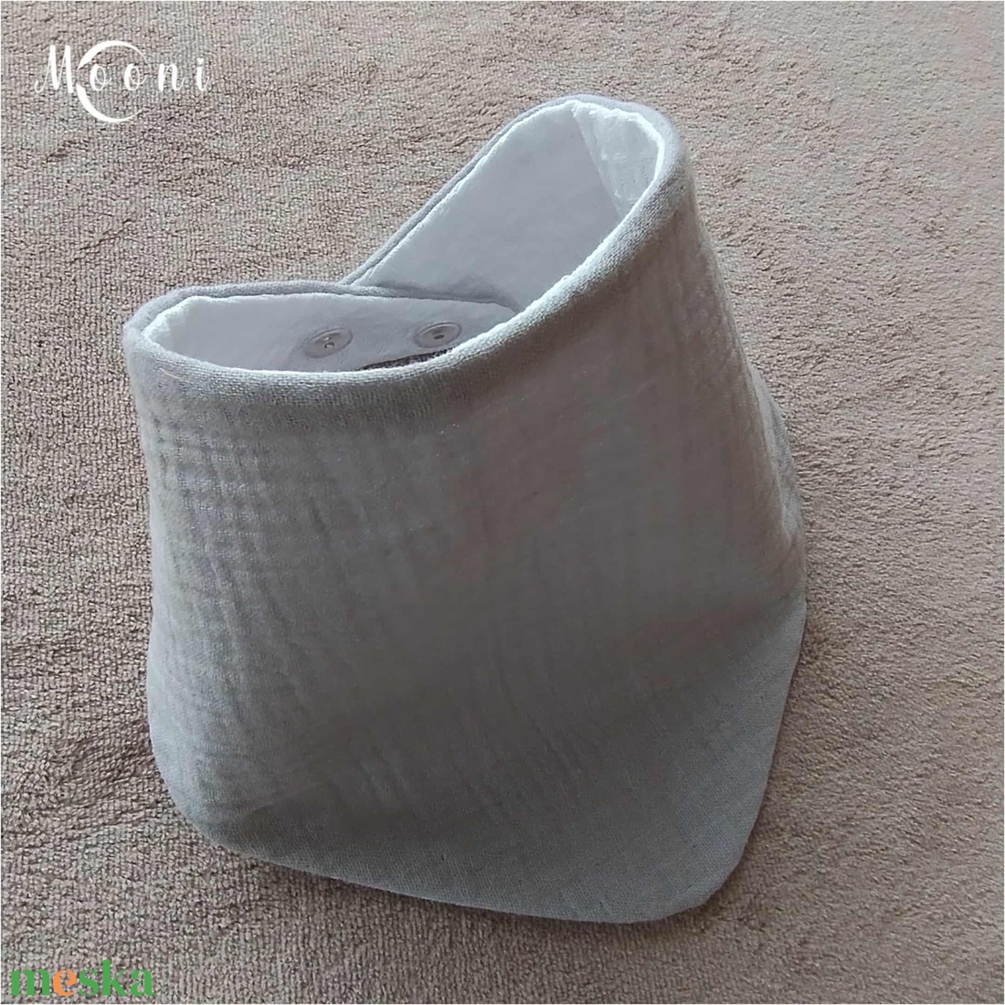 Dupla géz / waffle nyálkendő (szürke) - ruha & divat - babaruha & gyerekruha - előke & nyálkendő - Meska.hu