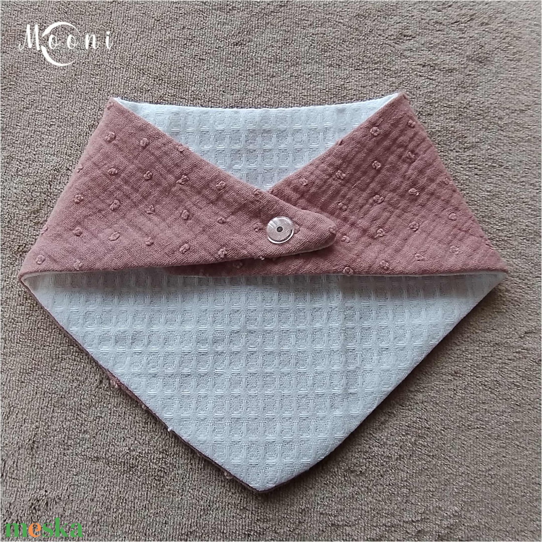 Dupla géz / waffle nyálkendő (világos mályva) - ruha & divat - babaruha & gyerekruha - előke & nyálkendő - Meska.hu