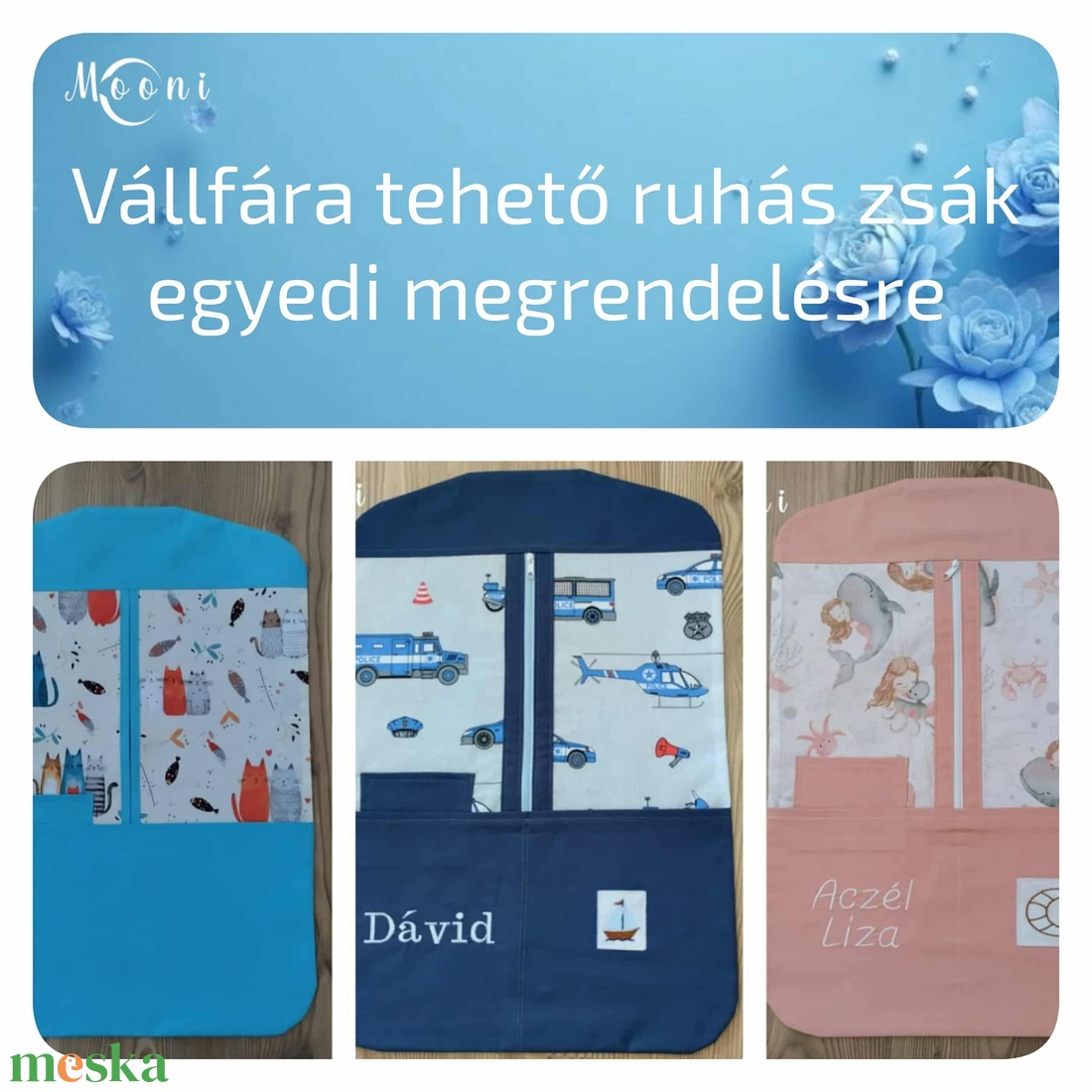 Vállfára tehető ruhás zsák - játék & sport - ovis felszerelés - ovis zsák - Meska.hu