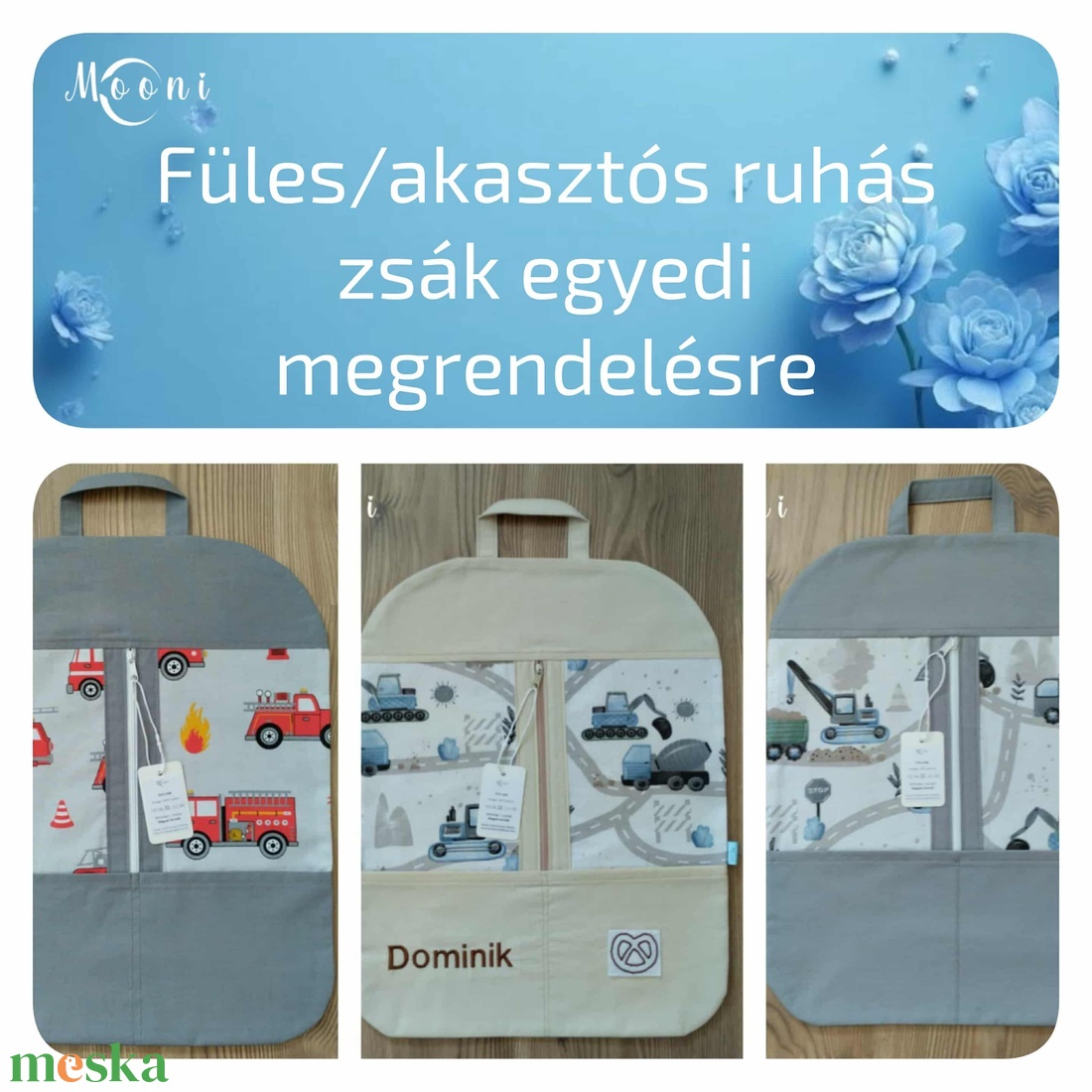 Füles / akasztós ruhás zsák - játék & sport - ovis felszerelés - ovis zsák - Meska.hu