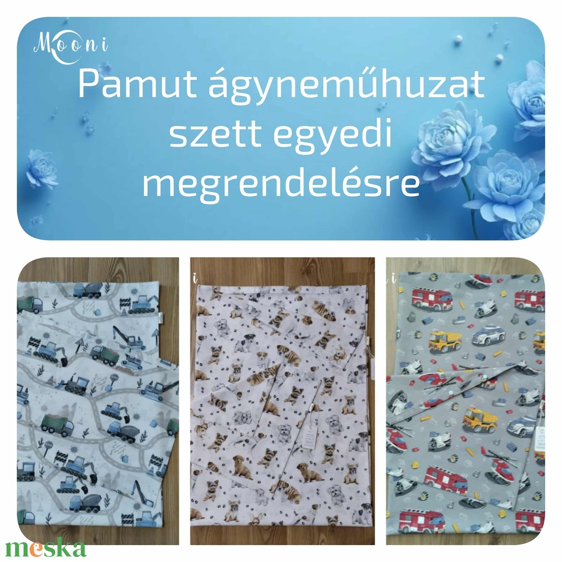 Pamut ágyneműhuzat szett - otthon & életmód - babaszoba, gyerekszoba - baba ágynemű - Meska.hu