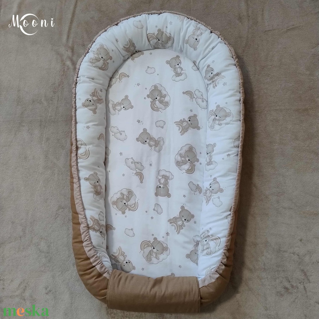 Kismackóm  Pamut babafészek - otthon & életmód - babaszoba, gyerekszoba - babafészek - Meska.hu