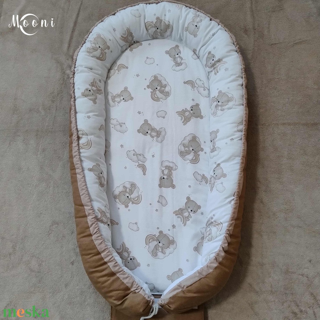 Kismackóm  Pamut babafészek - otthon & életmód - babaszoba, gyerekszoba - babafészek - Meska.hu