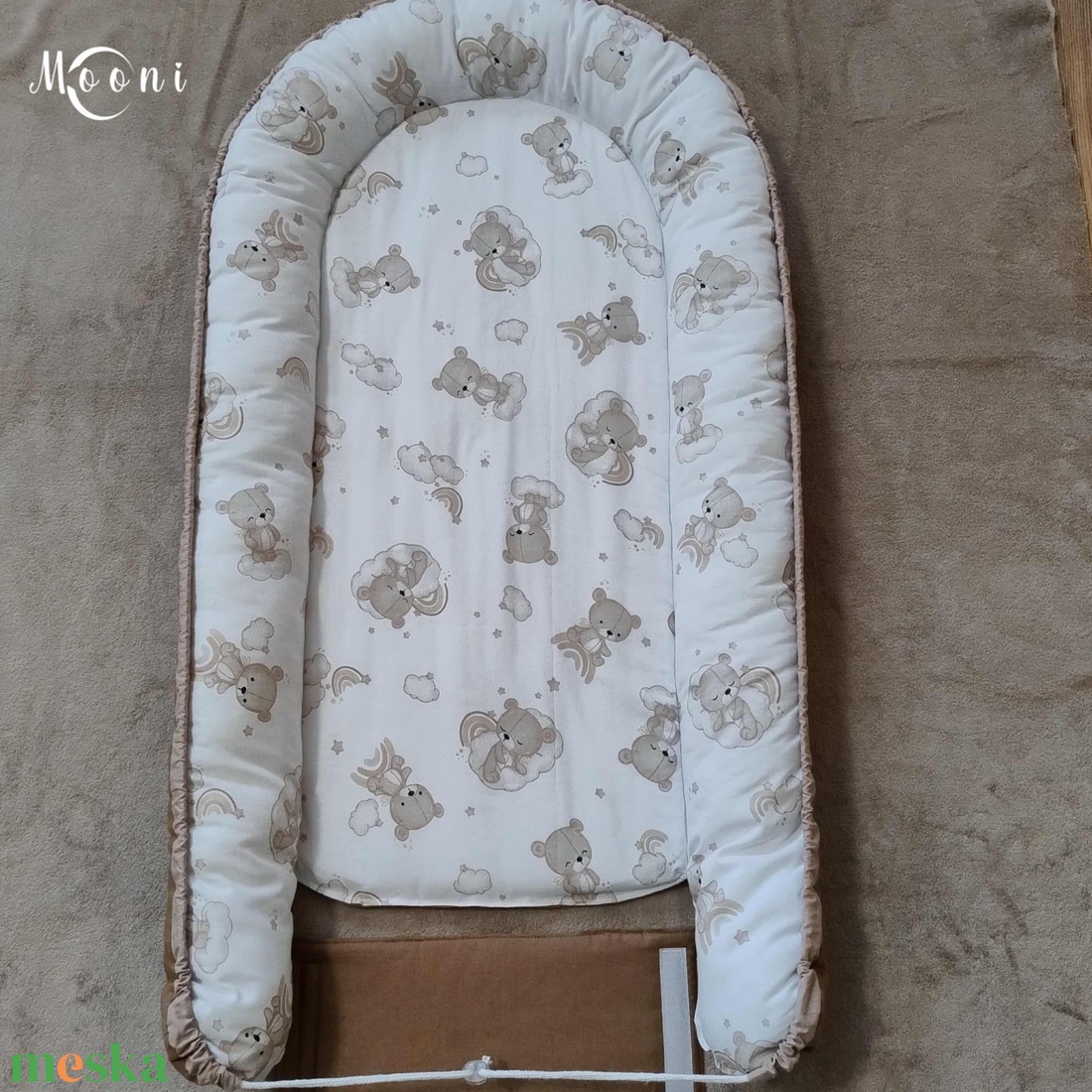 Kismackóm  Pamut babafészek - otthon & életmód - babaszoba, gyerekszoba - babafészek - Meska.hu