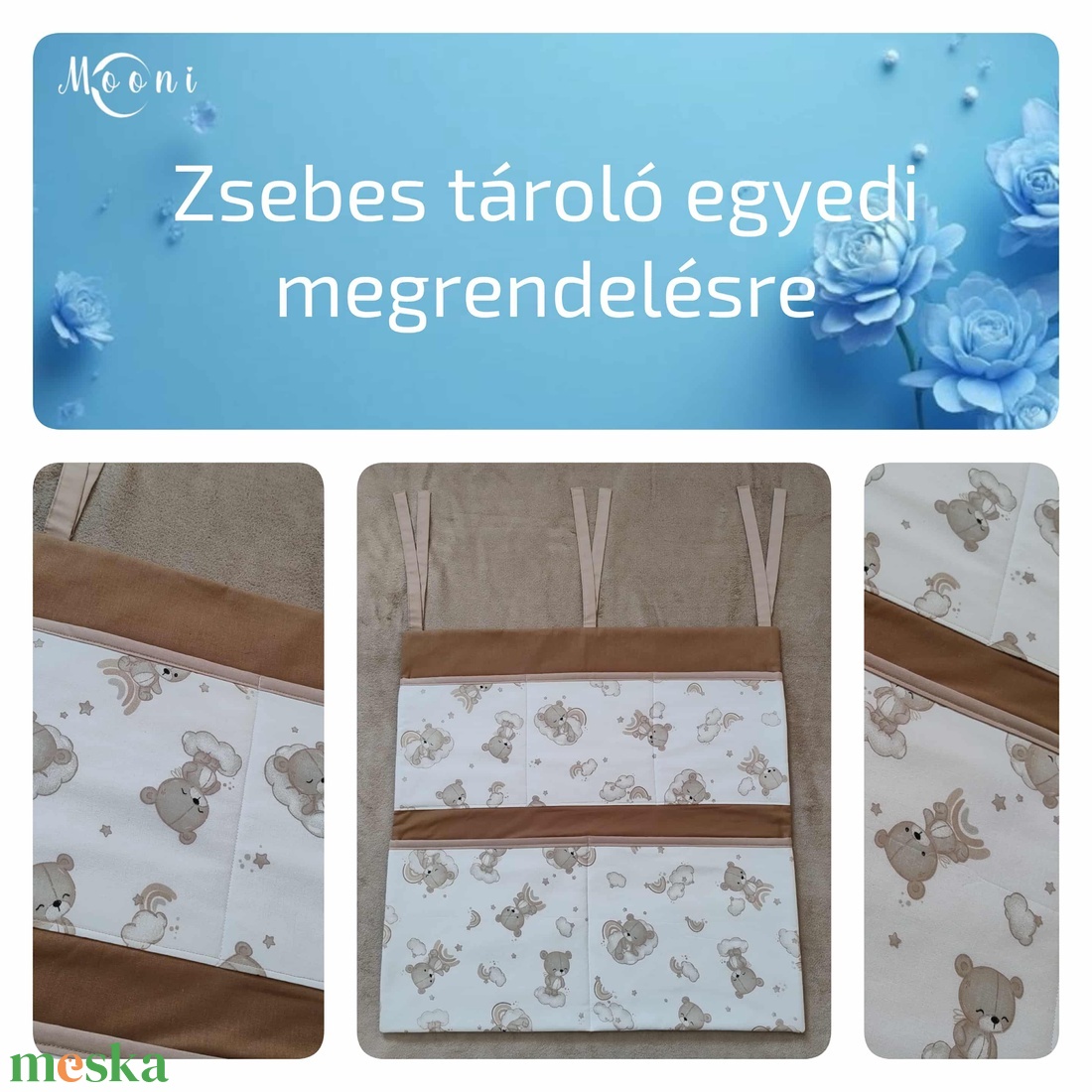 Zsebes tároló - otthon & életmód - babaszoba, gyerekszoba - szett kiságyba - Meska.hu