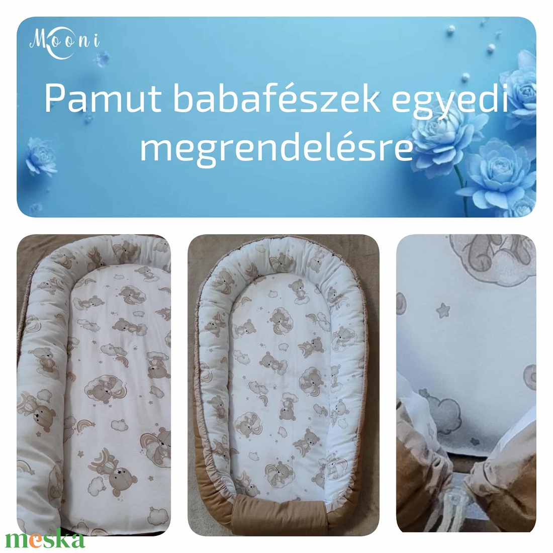 Pamut babafészek - otthon & életmód - babaszoba, gyerekszoba - babafészek - Meska.hu