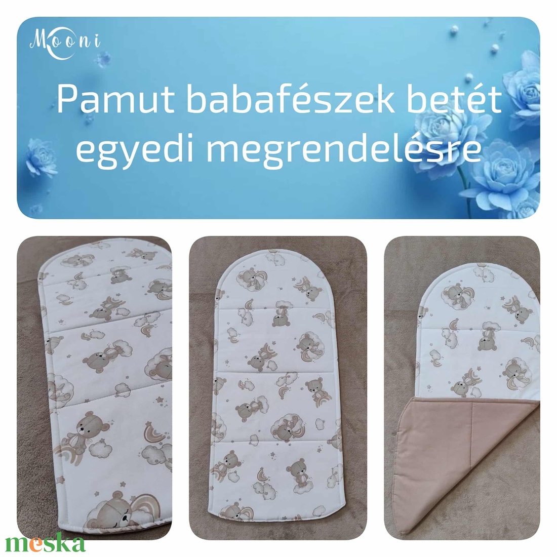 Pamut babafészek betét - otthon & életmód - babaszoba, gyerekszoba - babafészek - Meska.hu