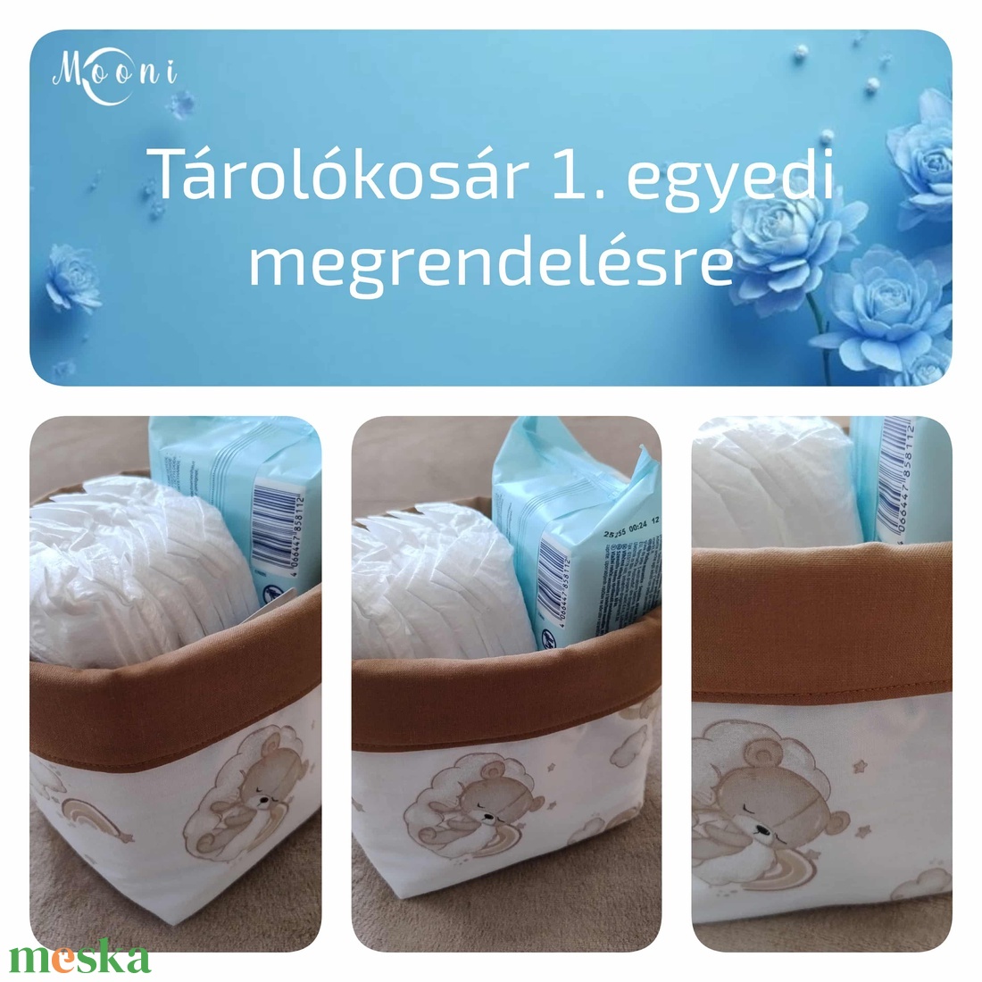 Tárolókosár 1. - otthon & életmód - babaszoba, gyerekszoba - játéktároló - Meska.hu