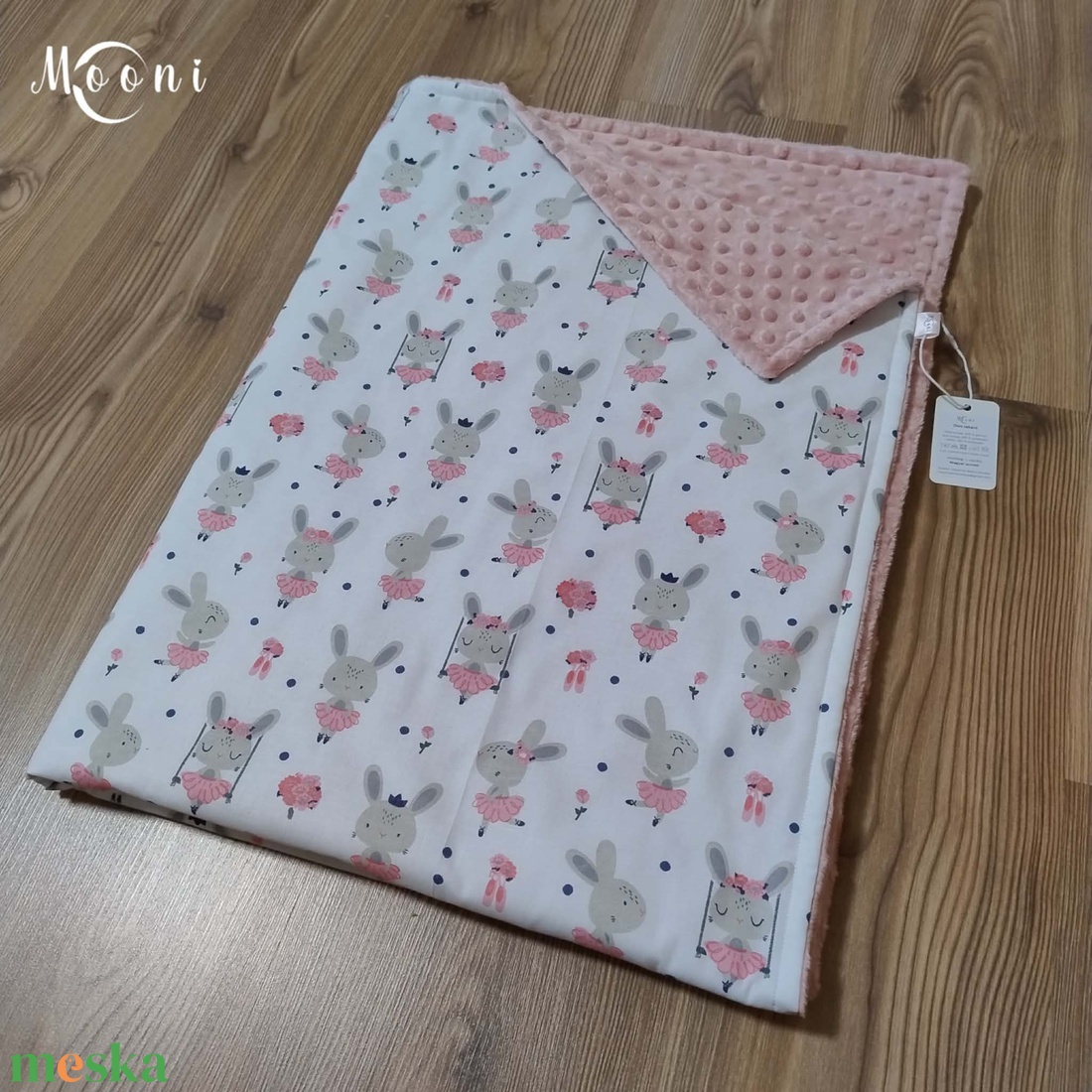 Nyuszis ágynemű szett bölcsibe / oviba (pamut-minky) - játék & sport - ovis felszerelés - ovis szett - Meska.hu