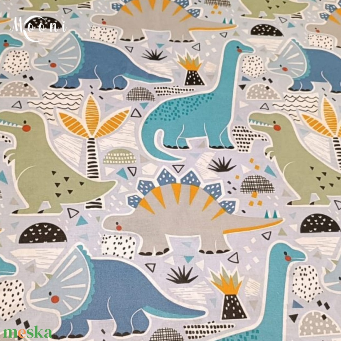 Dinók pamutvászon - mintás - alapanyag termékekhez - kellékek & szerszámok - méteráru - szövet - Meska.hu