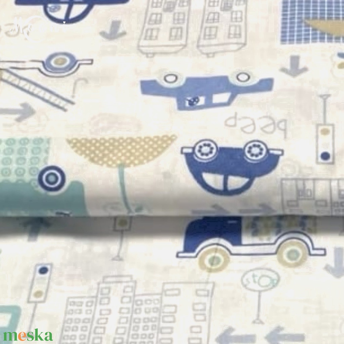 Kisautók pamutvászon - mintás - alapanyag termékekhez - kellékek & szerszámok - méteráru - szövet - Meska.hu