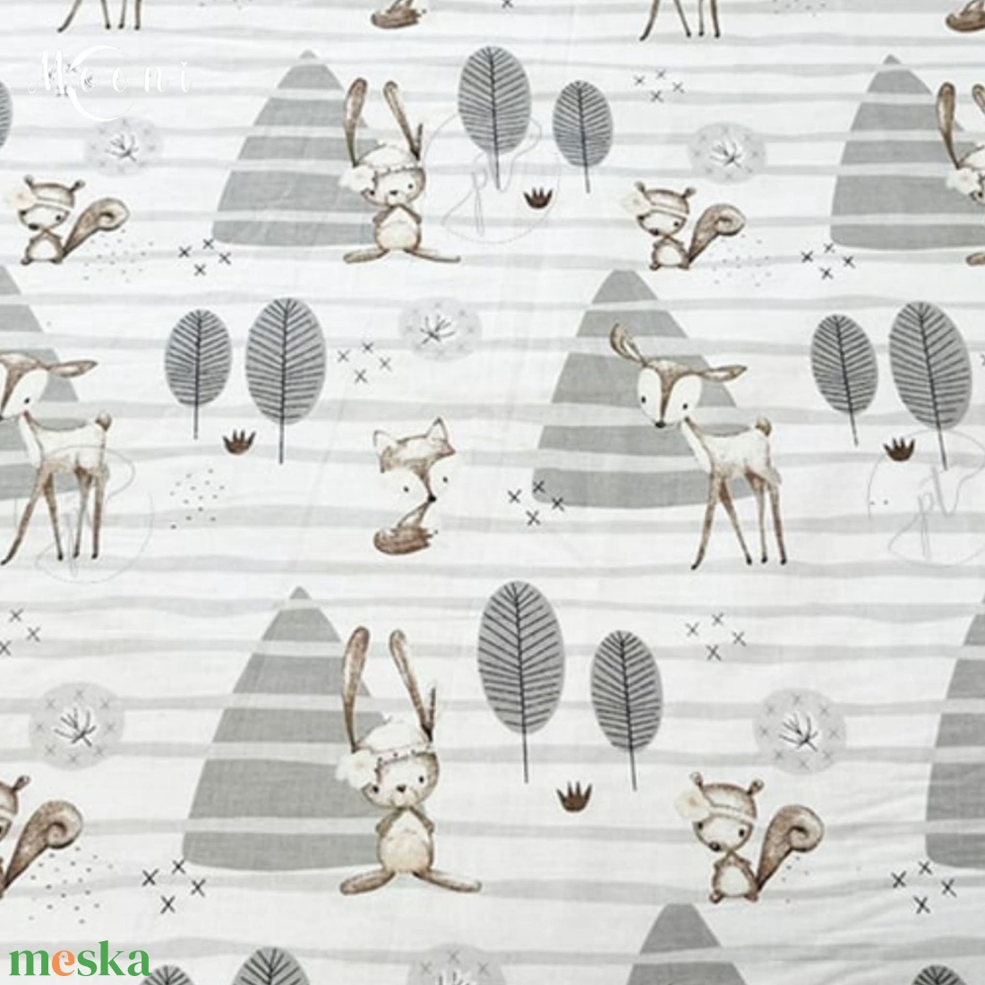 Erdei állatok pamutvászon - mintás - alapanyag termékekhez - kellékek & szerszámok - méteráru - szövet - Meska.hu