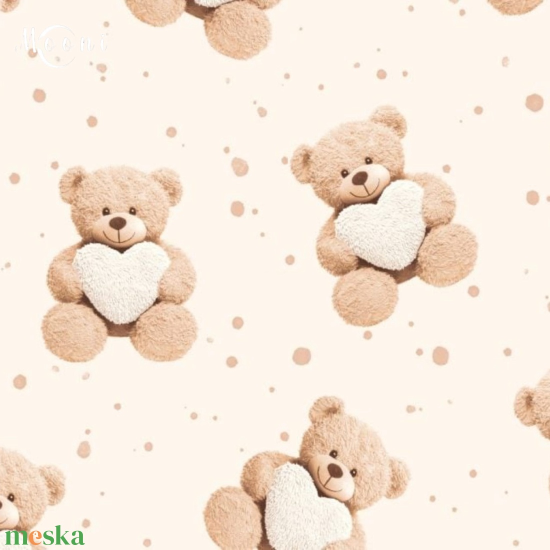 Plüssmaci pamutvászon - mintás - alapanyag termékekhez - kellékek & szerszámok - méteráru - szövet - Meska.hu