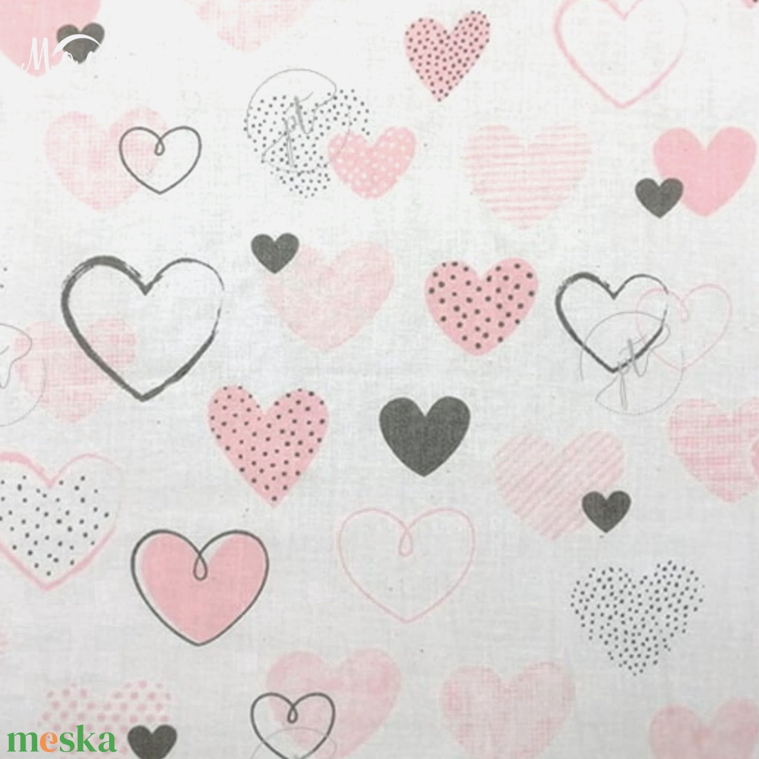 Szivecskék pamutvászon - mintás - alapanyag termékekhez - kellékek & szerszámok - méteráru - szövet - Meska.hu
