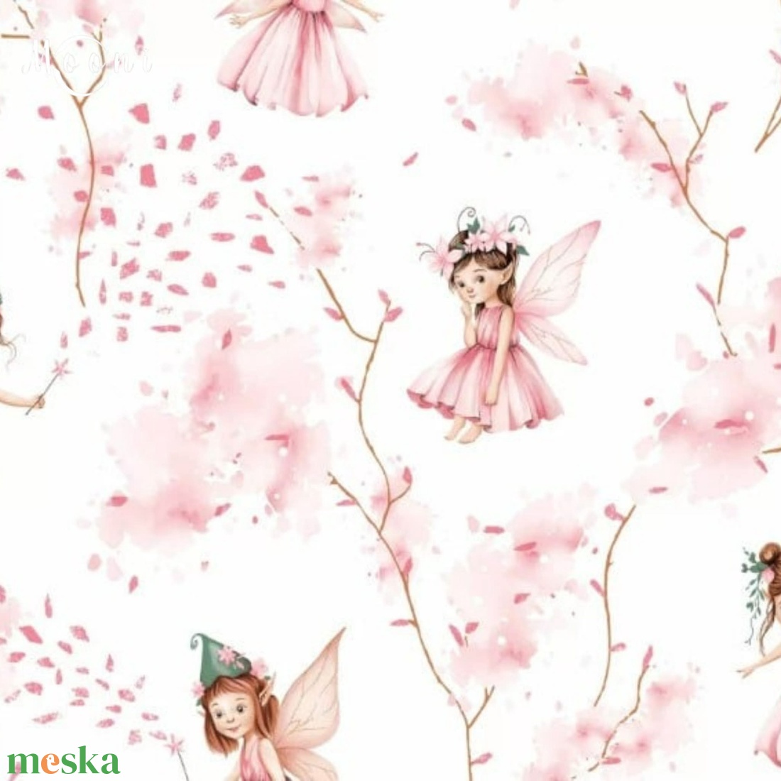 Virágtündér pamutvászon - mintás - alapanyag termékekhez - kellékek & szerszámok - méteráru - szövet - Meska.hu