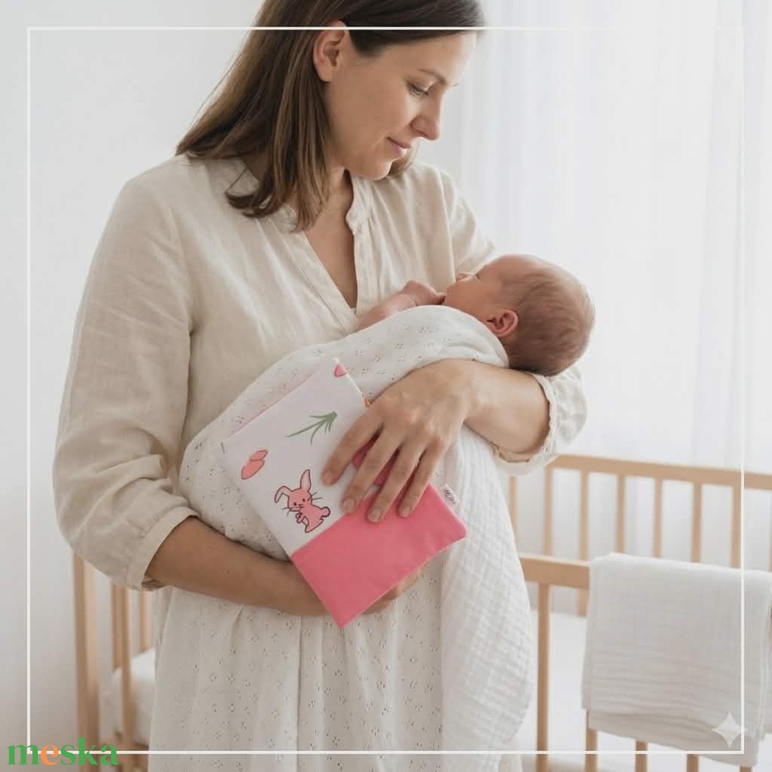 Nyuszi mintás gyermek egészségügyi kiskönyv borító - baba - mama - babaemlékek - egészségügyi kiskönyv borító - Meska.hu