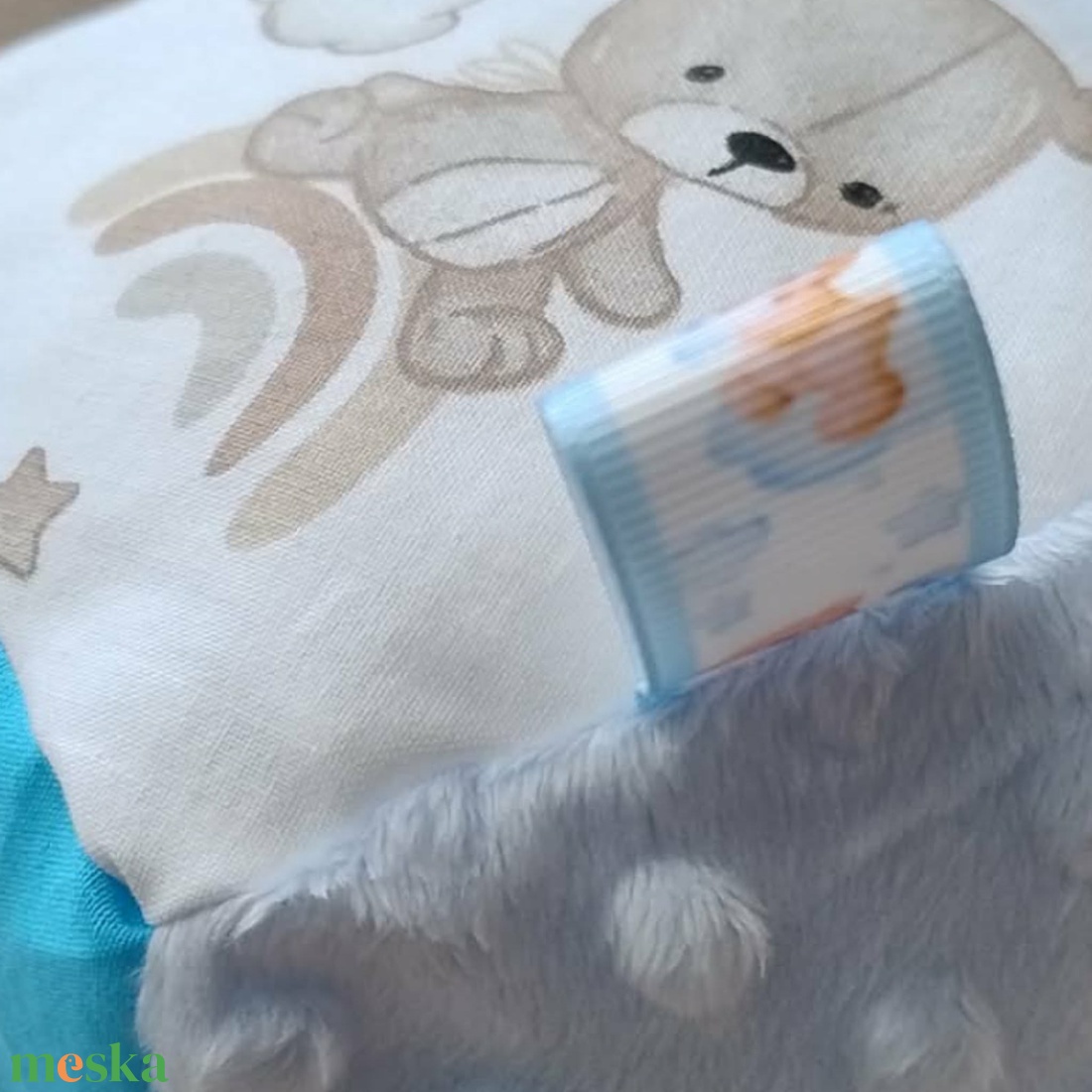 Kismackóm babakocka csörgővel � puha fejlesztő babajáték - baba - mama - baba játékok - babakocka - Meska.hu