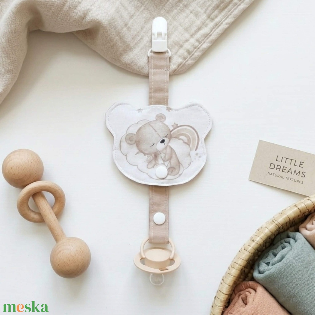 Kismackóm cumilánc � praktikus cumitartó babáknak - baba - mama - baba játékok - cumilánc - Meska.hu