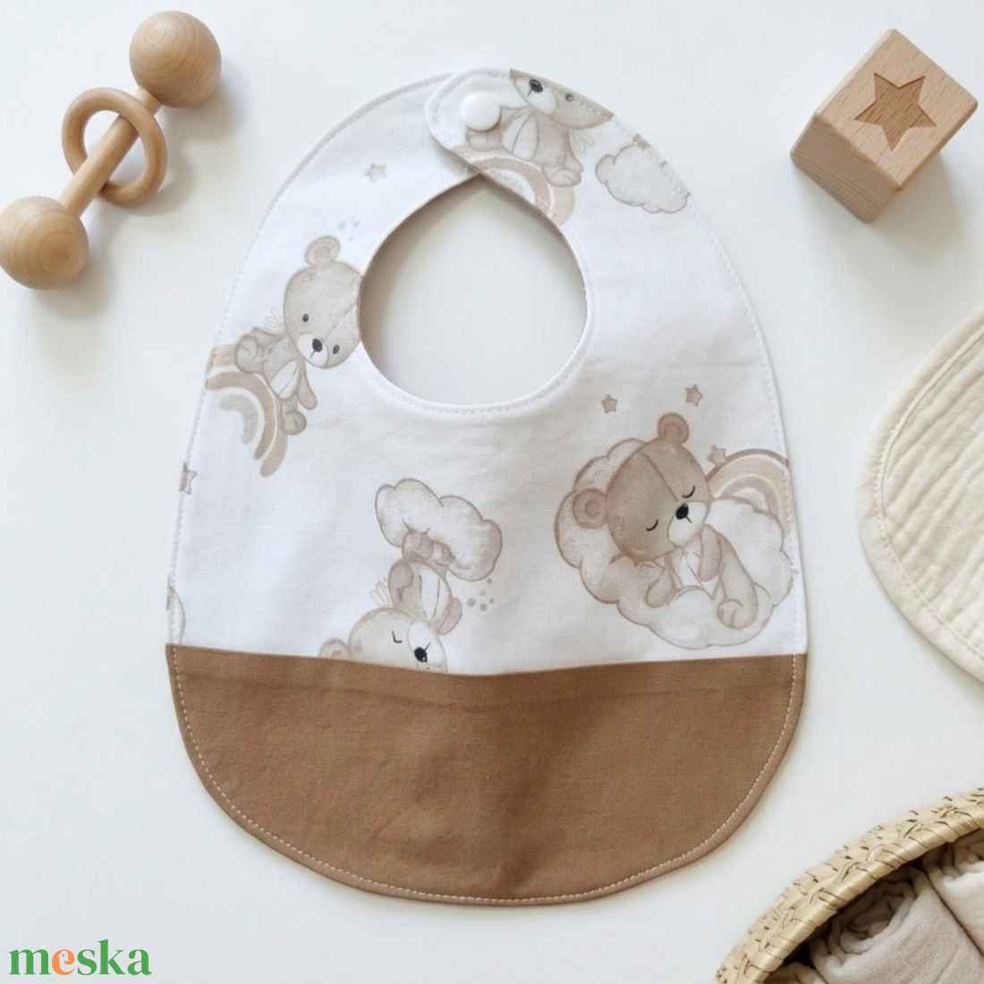 Kismackóm baba előke - baba - mama - szoptatási, etetési kellékek - partedli, előke - Meska.hu